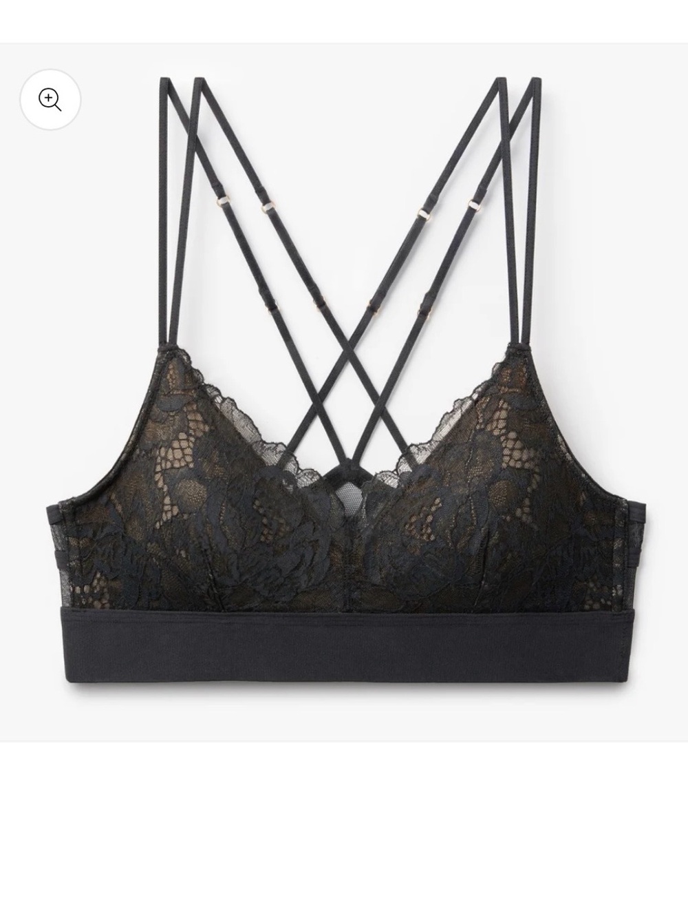Lace Cross-Back Bralette in Black